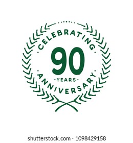 90 years design template. 90th vector and illustration.
