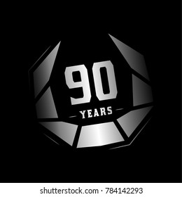 90 years design template. Anniversary vector and illustration template.