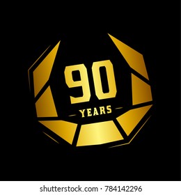 90 years design template. Anniversary vector and illustration template.