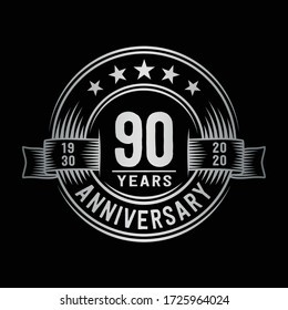 90 years logo design template. 90th anniversary vector and illustration.