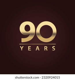 90 years symbol for commemorations and celebrations for events. number for companies. 90 years logo. commemorative date.