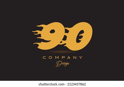 90 yellow number logo icon design. Creative template for business and company