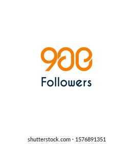 900 Followers design. Vector illustration