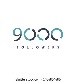 9000 Followers design template. Vector illustration