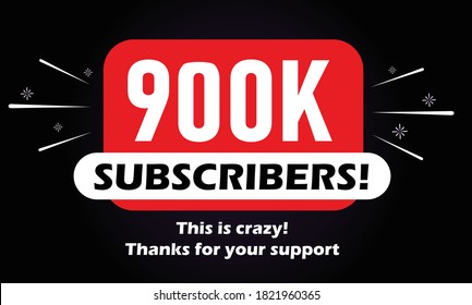900.000 suscriptores celebración diseño de fondo.100.000 suscriptores
