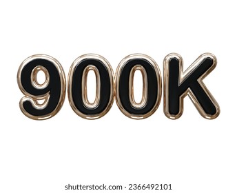 900k text effect 3d rendering illustration element