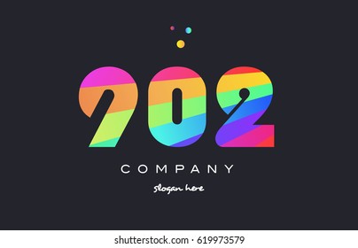 902 creative color green orange blue magenta pink number digit company logo vector icon spectrum