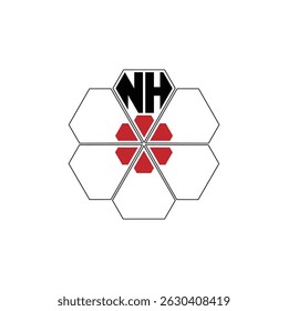 902 diamond shape alphabet letter pentagon geometric educational learning flower logo N H