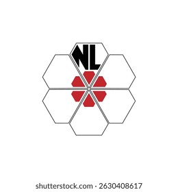 904 diamond shape alphabet letter pentagon geometric educational learning flower logo N L