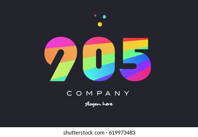905 creative color green orange blue magenta pink number digit company logo vector icon spectrum