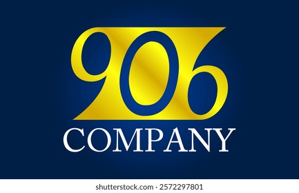  906, symbol, 906 combined, logo, vector, illustration, design, number, template, business, modern,