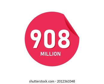 908 million texts on the white background