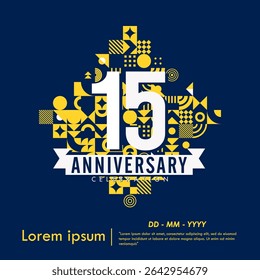 90h years anniversary celebration emblem. congratulations anniversary logo isolated with ribbon and fireworks sparkle on blue background. vector illustration template design for web banner