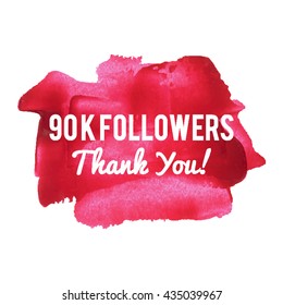 90K 90000 Followers Thank You card for social network friends image 