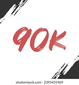 90k followers brush stroke style