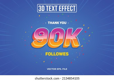 90K Special Follower Editable 3D Text Effects