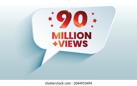 90M views celebration background design. 90 Million views