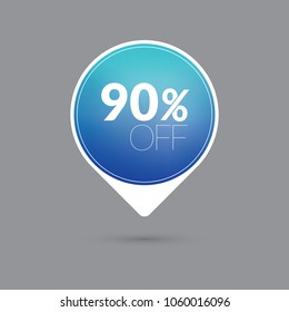 90%off blue sticker