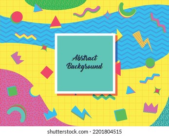 
90s 80s memphis nostalgic colorful abstract background