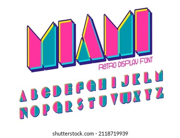 90s 80s Style Geometric Font. Bauhaus Modern Typography. Font For Events, Promotions, Logos, Banner, Monogram And Poster