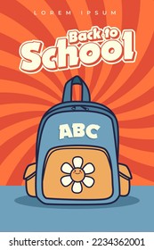 90s back to school poster design illustration