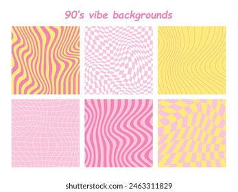90s backgrounds set. Retro style vector backgrounds collection