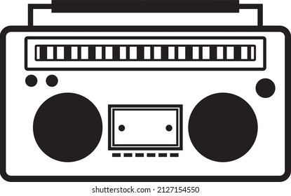 
90's Boom Box Images In The Form Of Vectors, Logos, Striped Art And Silhouettes In Black And White, Cool And Simple