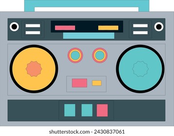 90s boombox vintage radio vector