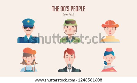 90's Career avatar pack in gradient illustration
