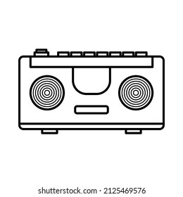 90s classic radio icon image with line style
