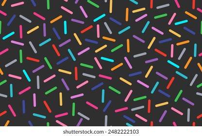 90's colorful grains groovy abstract shape seamless pattern vintage retro style geometric creative black germs sprinkle confetti texture trendy vector design on dark black background wallpaper