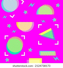 Diseño de fondo conceptual de los años 90, con varios adornos en su interior