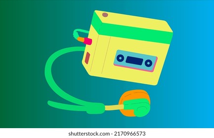 90s decade vintage iconscolorful flat 3d sketch
