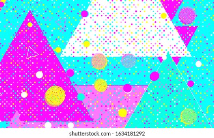 90s design. Geometric shapes background. Memphis pattern. Vector Illustration. Hipster style 80s-90s. Abstract colorful funky background.