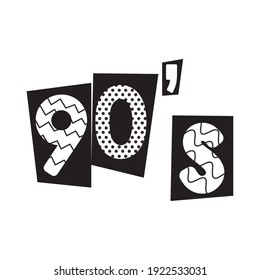 90s design, Nineties forever, Retro style over white background, vector illustration