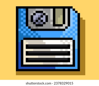 90s floppy disk, pixel art, 8-bit floppy disk, vector floppy disk