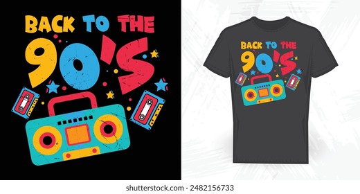 90's Funny Vintage 90's Cassette Music Mixtape T-shirt Design