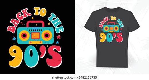 90's Funny Vintage 90's Cassette Music Mixtape T-shirt Design