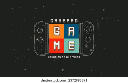 consola de juegos de los años 90, diseño retro de estilo vintage. controladores de juegos. concepto de juego de estilo retro. Gamepads