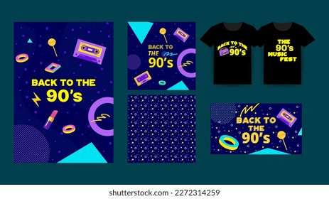 90s Hip Hop Flyer, All Social media post design, Twitter post design, T-shirt design, pattern design. Audio cassette, the music fest .
