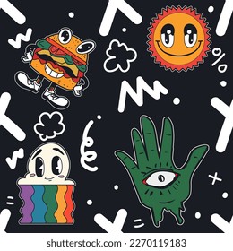 90s Inspired Seamless Patterns with a Flat Retro Twist