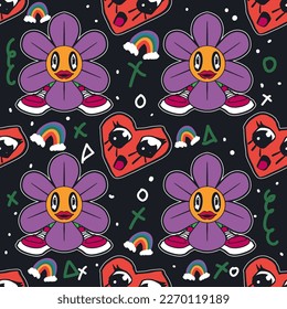 90s Inspired Seamless Patterns with a Flat Retro Twist
