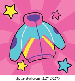 Estilo retro de moda de la chaqueta de los años 90