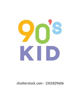 90's Kid Vector Text Illustration Background