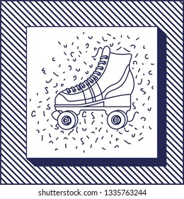 90s label with retro skate