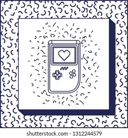 90s label with vido game retro