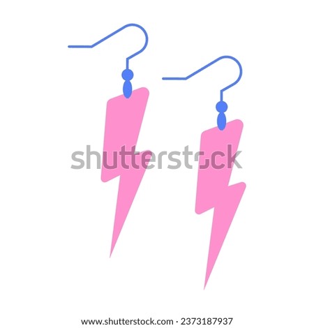90s lightning bolt earrings isolated on white Foto stock © 