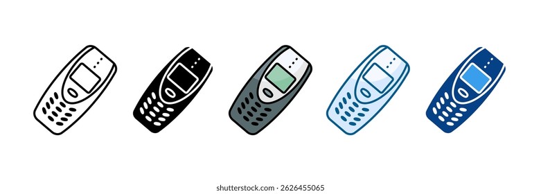 90S Mobile Phone Icon Set Multiple Style Collection