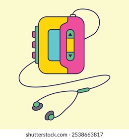 90s music player with headphones