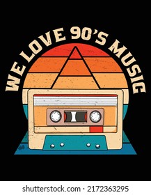 90's music retro vintage t shrirt design